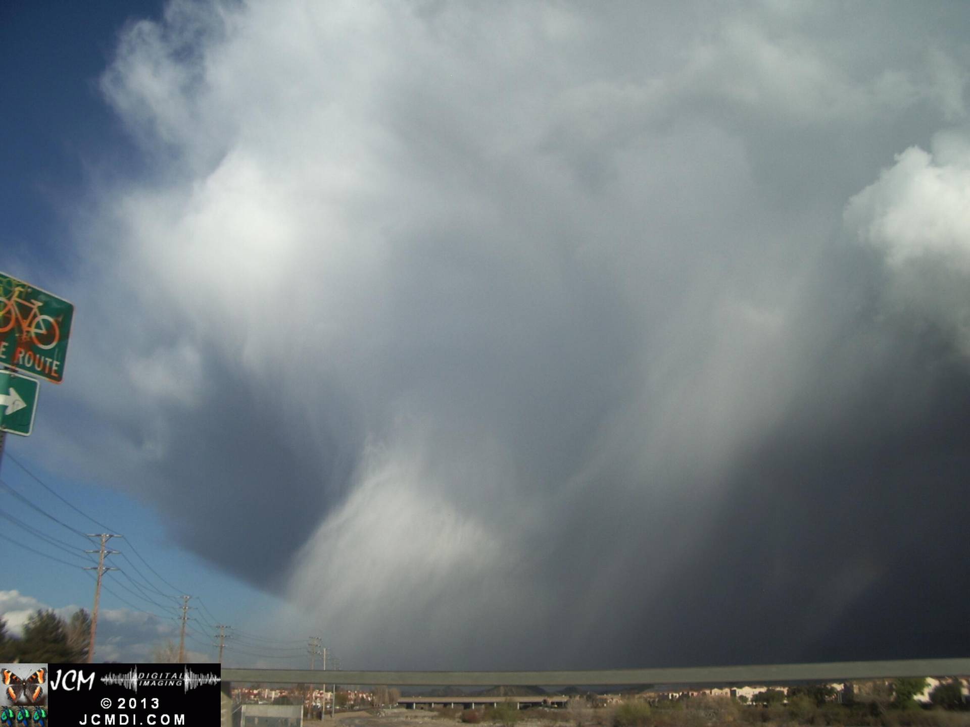 Hailshaft and cumulonimbus cloud in Santa Clarita (canyon country) california
